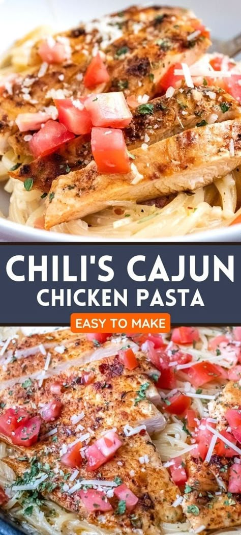 Copycat Chili\'s Cajun Chicken Pasta Cajun Chicken Pasta Chilis Copycat Recipes, Chilis Chicken Pasta, Chili’s Cajun Chicken Pasta, Crockpot Recipes Cajun Chicken Pasta, Grill Chicken Pasta Recipes, Copycat Chilis Cajun Chicken Alfredo, Copycat Chili’s Cajun Pasta, Chili Cajun Chicken Pasta, Applebees Cajun Chicken Pasta