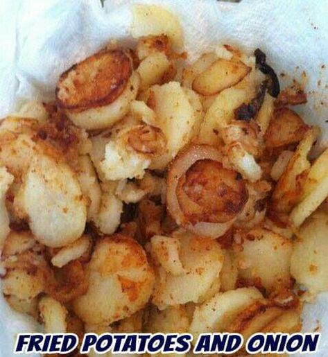 Fried Potatoes And Onions, Sweet Cream Butter, Crunchy Potatoes, Potatoes And Onions, Potato Onion, Cream Butter, Sweet Cream, Peanut Oil, Onion Recipes