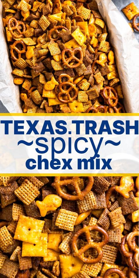 Texas Trash Recipe Spicy, Chex Mix Spicy Texas Trash, Best Trash Recipe, Texas Chex Mix Recipes, Spicy Trash Mix Recipe, Texas Trash Snack Mix Recipe, Texas Trash Mix Recipe, Spicy Texas Trash Chex Mix Recipes, Chex Mix Recipes Texas Trash