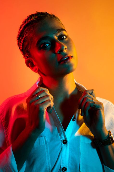 Maggie West's New Exhibition Is A Love Letter To Planned Parenthood Mixed Lighting Photography, Artificial Lighting Photography, Weird Lighting, Colour Gel Photography, Colorful Portrait Photography, Gel Photography, Powerful Portraits, Stephanie Beatriz, Neon Photography