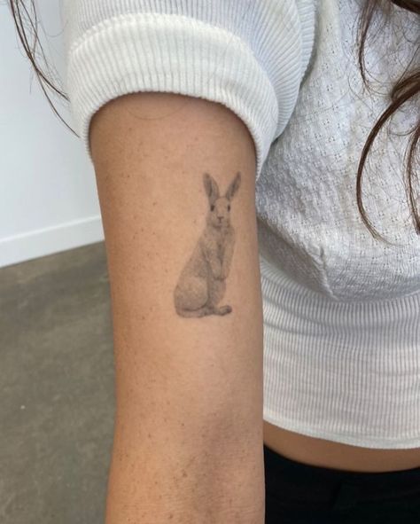 Enya Umanzor Bunny Tattoo, Enya Umanzor Tattoos, Enya Tattoos, Enya Tattoo, Realistic Bunny Tattoo, Enya Umanzor Tattoo, Runaway Bunny Tattoo, Black Bunny Tattoo, Velveteen Rabbit Tattoo