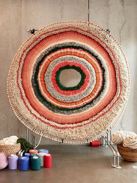 Tammy Kanat — Hunter & Folk Tammy Kanat, Melbourne Winter, Round Weaving, Circular Weaving, Boho Artwork, Art Weaving, Weaving Loom Diy, Dream Weaver, Textile Sculpture