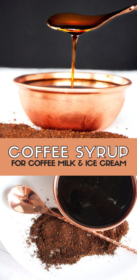 Coffee Sauce For Ice Cream, Making Milkshakes, Coffee Syrup Recipe, Coffee Milkshake Recipe, Coffee Granita, Syrup For Coffee, Homemade Coffee Syrup, Ice Cream Making, Simple Syrups