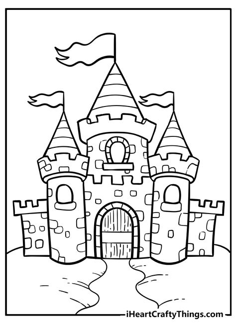 Nella The Princess Knight, Castle Coloring Page, Happy Birthday Coloring Pages, Castle Drawing, Birthday Coloring Pages, Haunted Castle, Coloring Page Ideas, Princess Castle, Disney Castle