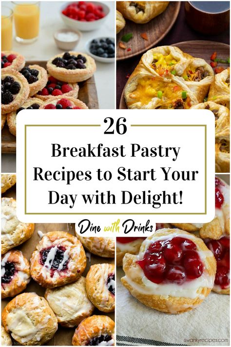 Collage of 4 breakfast pastry recipes. Easter Breakfast Sweets, Quick Easy Breakfast Pastries, Homemade Breakfast Pastry, Easter Breakfast Pastries, Breakfast Pastries Easy Make Ahead, Simple Breakfast Pastries, Puff Pastry Breakfast Sweet, Pastries For Breakfast, Best Breakfast Pastries