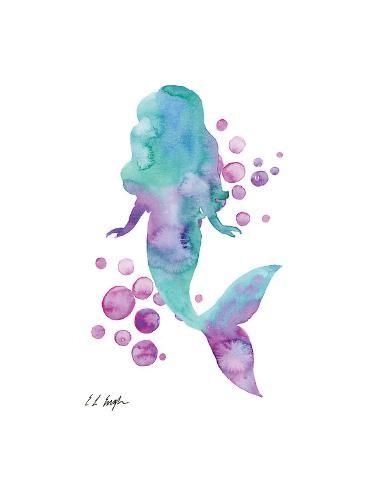 Mermaid Bubbles, Mermaid Canvas, Mermaid Crafts, Mermaid Wall Art, Watercolor Mermaid, Mermaid Room, Kids Watercolor, Purple Mermaid, Bubble Art