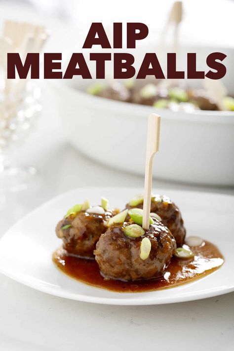 These AIP Meatballs are juicy, delicious, and flavorful. Plus, the sweet and sour sauce makes these mini paleo meatballs the perfect appetizer or meal. Paleo Meatballs, Peanut Free Desserts, Lectin Free Recipes, Tapas Appetizers, Sweet Sour Sauce, Healthy Family Dinner, Macro Counting, Dairy Free Recipe, Best Tapas