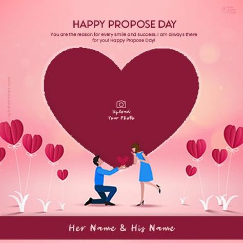 Valentine Propose Day 2022 Image With Name Photo Download Propose Day Photo, Happy Propose Day Wishes, Propose Day Wishes, Propose Day Images, Marriage Anniversary Cards, 2022 Image, 2023 Image, Happy Propose Day, Proposal Planning