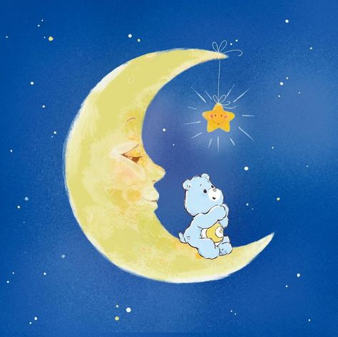 I wish I may, I wish I might, on all these cute stars tonight! 🌟💙 | Instagram Wish Bear Care Bear, The Care Bears, Kidcore Aesthetic, Cute Stars, Bear Art, Bear Wallpaper, Care Bear, May I, All Love