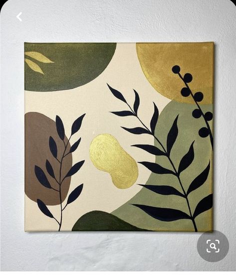 Paintings For Wall Decor Canvases, Acrylic Painting Ideas For Bedroom, Simple Home Decor Paintings, Art Inspo Painting Acrylic, Plant Paintings Acrylic, Diy Home Paintings Canvas, Abstract Leaf Painting, Easy Designs To Paint, Acrylic Painting Plants