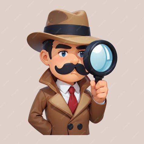 A cartoon illustration of a detective with a magnifying glass | Premium AI-generated PSD People Illustration, Magnifying Glass, A Cartoon, Cartoon Illustration, Business Man, Detective, Graphic Resources, Glass, Quick Saves