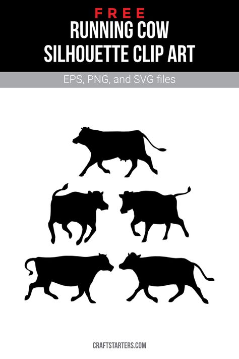 Running Animals, Cow Silhouette, Running Drawing, Running Illustration, Cow Illustration, Silhouette Drawing, Silhouette Clip Art, Templates Printable Free, Free Running