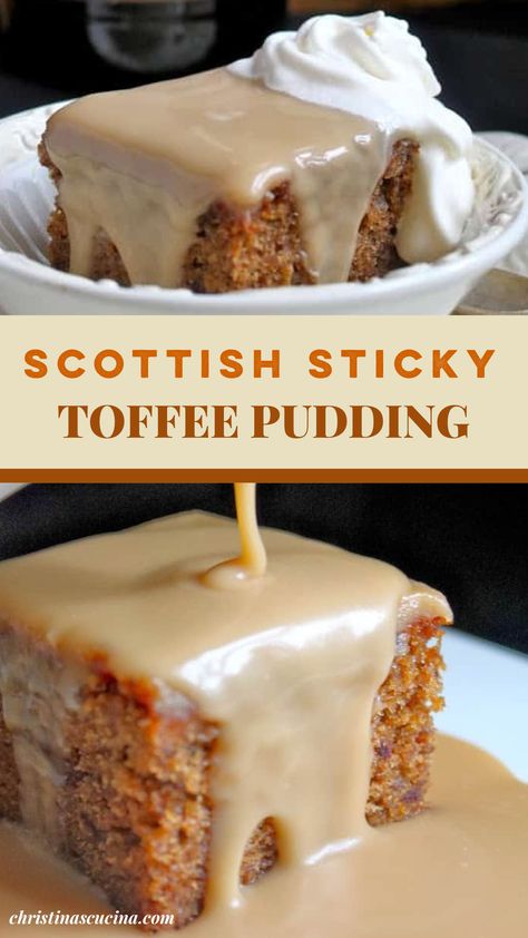 Toffee Pudding Recipe, Sticky Toffee Pudding Recipe, Irish Desserts, British Desserts, Pane Dolce, Scottish Recipes, Toffee Pudding, Sticky Toffee Pudding, Sticky Toffee