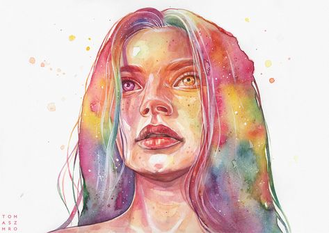 Rainbow Sign, Skin Drawing, Illustrated Art, Print Bedroom, Art Rainbow, Acrylic Painting On Paper, Print Portrait, Bullet Journal Art, Rainbow Art