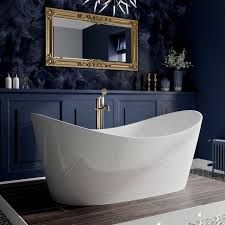 Slipper Bath, Double Ended Bath, Bedroom With Bath, Loft Bathroom, Bath Uk, Freestanding Bath, Bathroom Tub, Bathroom Design Luxury, Blue Bathroom