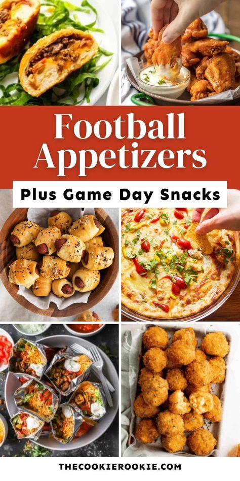 These Football Appetizers are the real MVP of any Game Day or Super Bowl party! From wings to sliders to dips, we’ve got all the football snacks you need for game day. Get the recipes on our site. Packer Party Snacks, Appetizer Game Day, Appetizer Football Party, Cajun Game Day Food, Game Days Snacks, Game Day Appetizers Healthy, Sides For Football Party, Football Game Day Appetizers, Game Day Favorites