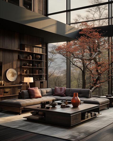 Loving this modern Japanese home interior design concept🤍 We design spaces for clients worldwide, find out more on our website, link in bio! #interior #interiordesign Japanese Luxury Interior, Japanese House Interior Design, Chinese Interior Design Modern, Japanese Home Interior, Modern Chinese Interior, Modern Japanese Homes, Chinese Interior Design, Dark Interior Design, Modern Japanese Interior