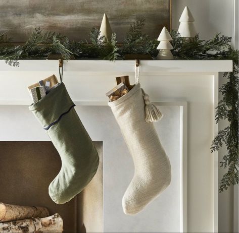 Studio Mcgee Holiday, Mcgee Christmas, Studio Mcgee Christmas, Modern Traditional Decor, Christmas Mantel Decor, White Christmas Stockings, Studio Mcgee Target, Target Christmas, Christmas Mantel