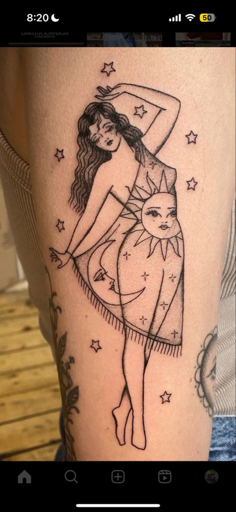 Darkside Tattoo, Optical Illusion Tattoo, Witch Tattoo, Tatuaje A Color, Pin Up Tattoos, Space Tattoo, Card Tattoo, Back Tattoo Women, Tattoo Feminina