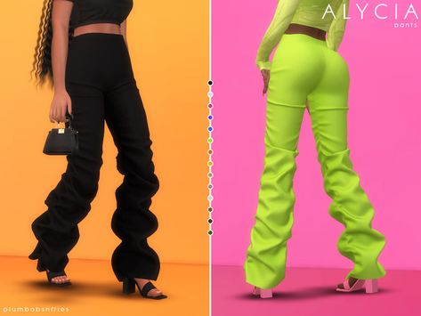 Sims 4 Stacked Pants, Sims 4 Cc Clothes Female Urban, Sims Boutique, Sims 4 Jobs, Sims Finds, Clothes Cc, Sims 4 Black Hair, Sims Clothes, Y2k Girl