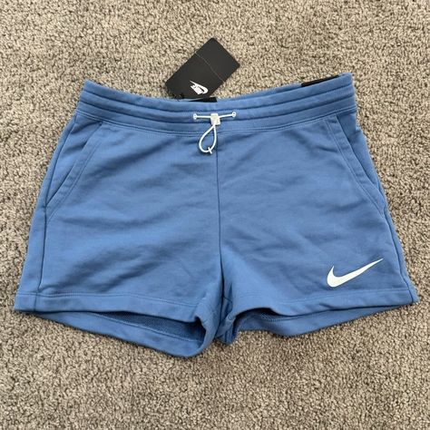 Nike Fleece Shorts Brand New With Tags Women’s Size Xs Perfect Condition No Marks Or Blemishes Smoke Free Pet Free Create A Bundle And Make An Offer For A Discount Look Through My Storefront To Find Matching Items All Orders Ship Out Within 24 Hours Nike Blue Shorts, Baddies Hairstyle, Nike Fleece Shorts, Blue Shorts Women, Country Outfits Women, Blue Athletic Shorts, Athleisure Shorts, Summer Shorts Outfits, Nike Fleece