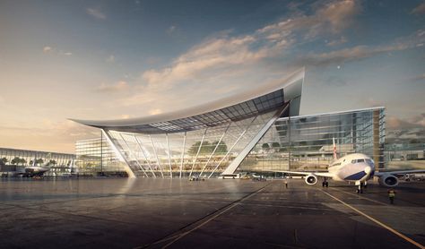 Taiwan Taoyuan International Airport, Tonle Sap, Airport Terminal, Airport Design, Foster Partners, Airports Terminal, Norman Foster, Roof Architecture, Facade Architecture