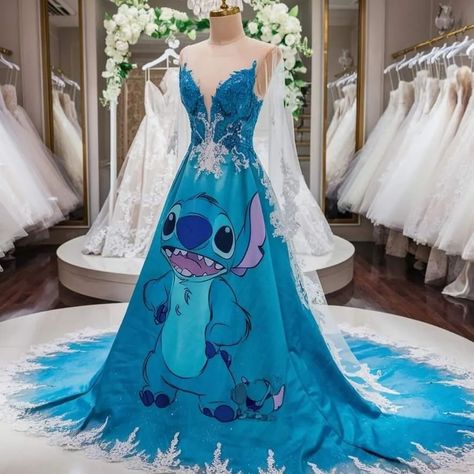 Stitch Lovers 💙 (@stitch.3k) • Fotos y vídeos de Instagram Lilo And Stitch Wedding Dress, Lilo And Stitch Wedding Ideas, Stitch Wedding Dress, Lilo And Stitch Wedding, Lilo And Stitch Converse, Stitch Cosplay, Stitch Dress, Stitch Wedding, Disney Wedding Dresses