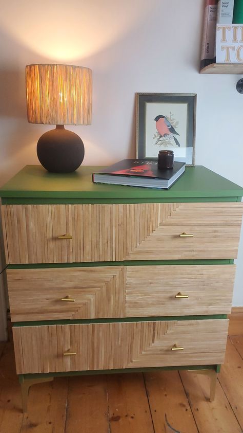 I needed some storage for my home office/craft room and wanted something snazzy without the price tag! I found these MALM drawers second hand on Gumtree (£15) and jazzed them up with furniture paint and craft sticks. I also added some gold touches with knobs and legs (Amazon). Check out my video if you want to see how I did it or even try it for yourself! #furnitureflip #ikeahack #homedecor #UK Home Office Craft Room, Malm Drawers, Paint Sticks, Craft Sticks, My Home Office, Ikea Malm, Furniture Paint, Office Crafts, Painted Sticks