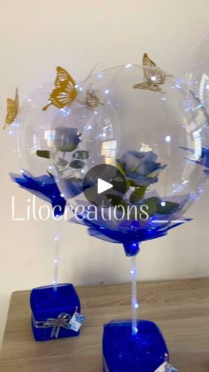 158K views · 2.6K reactions | Centros de mesa para xv años de globo burbuja ron rosa azul y luz led en versión altos💙 Cotización x insta: lilocreations__ #centrosdemesapersonalizados #centrosdemesa #globoburbujaconluzled #xvaños #xvañosparty | Lilocreations__ | Lilocreations__ · Original audio Wedding Shower Food, Shower Food, Decorations Party, Balloon Decorations Party, Food Decoration, Balloon Decorations, Luz Led, Wedding Shower, Balloons