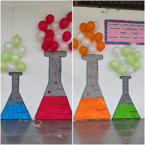 Science Day theme Science Exhibition Decoration, Science Day Decorations, Exhibition Decoration, Lap Book Templates, Science Exhibition, Science Day, Lap Book, Science Birthday, Book Templates