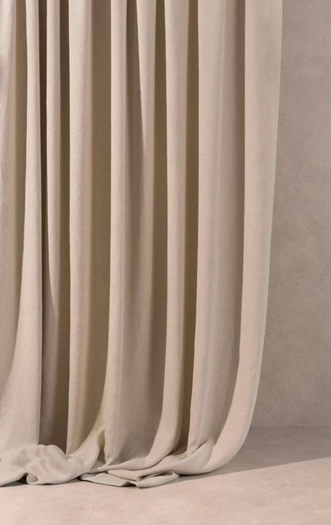 Drapery Aesthetic, Fabric Store Aesthetic, Cream Drapes, Window Furnishings, Minimalism Aesthetic, Instagram Feed Tips, Plain Curtains, Stylish Curtains, Nursery Curtains