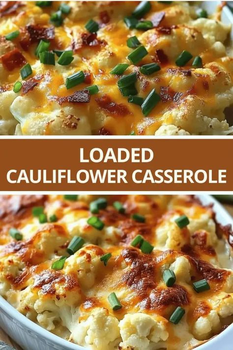 Cauliflower Cheese Casserole, Keto Cauliflower Casserole, Loaded Potato Casserole, Cauliflower Casserole Recipes, Loaded Cauliflower Casserole, Loaded Cauliflower, Steamed Cauliflower, Cauliflower Dishes, Cauliflower Casserole