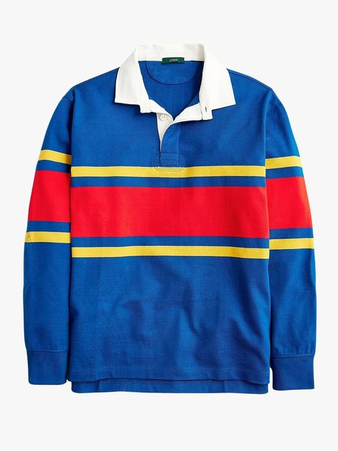 The Freshest Fall Clothes for Men on Sale Right Now | GQ Mens Rugby Shirts, Adidas Rivalry Low, Fall Flannel, Blue Yellow Red, Blue Polo Shirts, Rugby Jersey, Champion Reverse Weave, Blue Polo, Crew Shirt