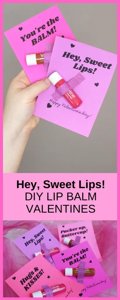 Affordable & Useful Valentine's Day Gift + *Free Printable* - DIY Valentines Lip Balm Diy Valentine's Gifts For Teachers, Lip Balm Valentine, Chapstick Valentine, Valentines Lips, Lips Balm, You're The Balm, Valentines Puns, Friend Valentine Gifts, Teacher Valentine Gifts