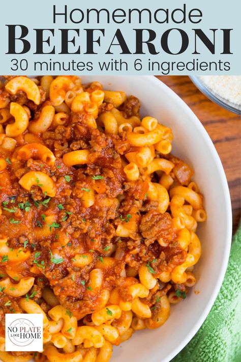 Make a homemade Beefaroni recipe at home with just 6 ingredients! It's easier than you think using a DELICIOUS homemade meat sauce. It's ready in 30 minutes. This is an easy recipe for beginner cooks. Click the link to get this delicious recipe! Easy Beefaroni Recipe, Homemade Beefaroni Recipe, Homemade Beefaroni, Butter Pecan Fudge, Fudge Homemade, Beefaroni Recipe, Oat Squares, Pecan Fudge, Homemade Meat Sauce