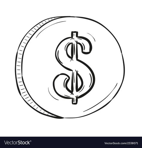 Coins Drawing, Coin Drawing, Dollar Drawing, Coin Tattoo, Dollar Symbol, Icon Tattoo, Coin Icon, Coin Design, Drawing Cartoon