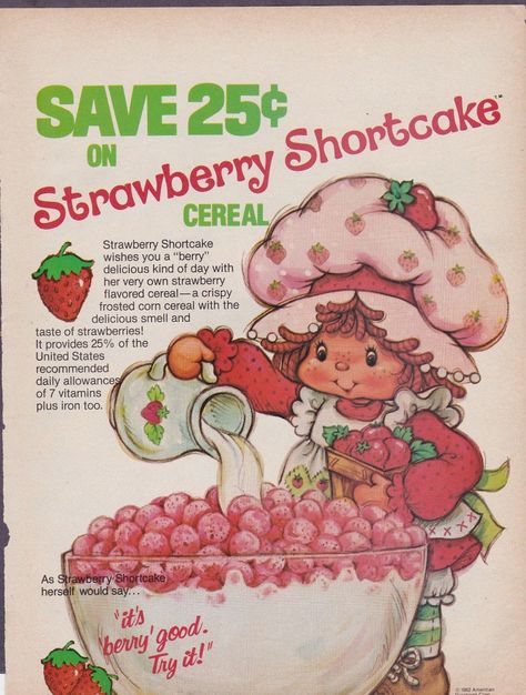 http://www.ebay.com/itm/Vintage-Ad-1982-Strawberry-Shortcake-Cereal-with-matching-Coupon-/231747529306?hash=item35f53aaa5a:g:XHcAAOSwwbdWQOa8 Strawberry Shortcakes, Strawberry Shortcake, My Collection, I Saw, Pop Up, Milk