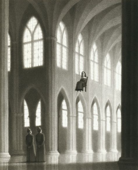 Chris Van Allsburg 'The Seven Chairs' -The fifth one ended up in France. Chris Van Allsburg, Louis Sachar, Divergent Thinking, Incubus, Nelson Mandela, Children's Literature, Ex Libris, Children's Book Illustration, Art Plastique