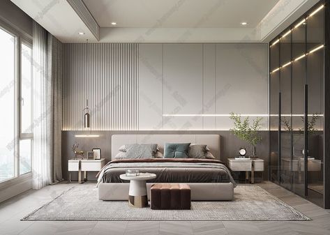 Bedroom Minimalist Modern, Contemporary Bedroom Design, Guest Bedroom Design, Modern Style Bedroom, Desain Pantry, Bedroom False Ceiling Design, Ceiling Design Bedroom, Bedroom Decor Design, Classic Bedroom