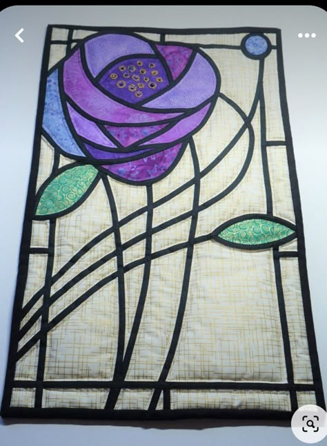 Mackintosh Rose, Diy Stained Glass Window, Stained Glass Quilt, Stained Glass Patterns Free, Rennie Mackintosh, Stained Glass Flowers, Stained Glass Diy, Rose Wall, Stained Glass Crafts