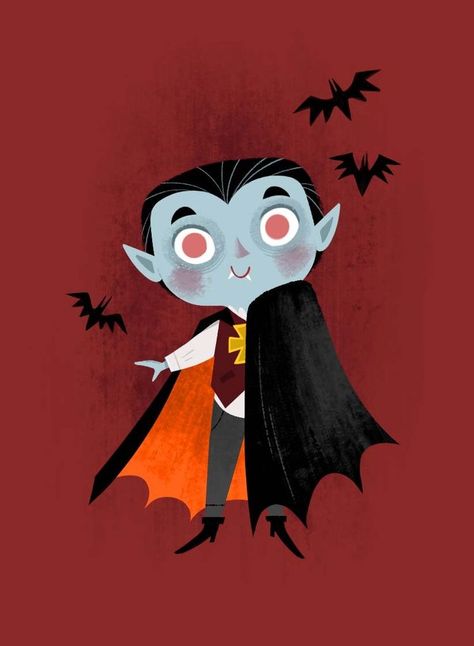 Vampire Illustration Cute, Cold Illustration, Cute Halloween Illustration, Cartoon Vampire, Cute Vampire, Vampire Illustration, Adornos Halloween, Halloween Illustration, Halloween Cartoons