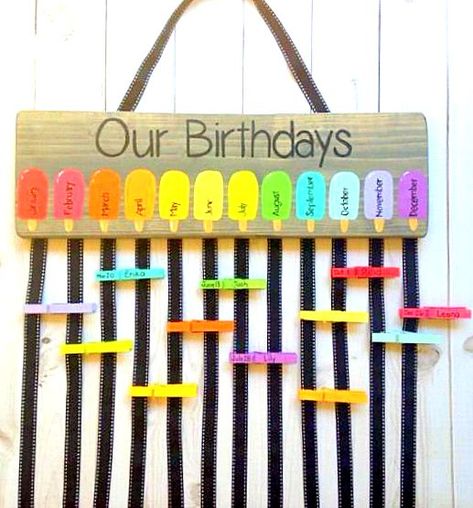 🌈 Colors of the Rainbow Class Birthday Chart, Diy Old Books, Birthday Chart, Class Birthdays, Diy Classroom Decorations, Classroom Birthday, Back To School Party, Diy Calendar, Classroom Gifts