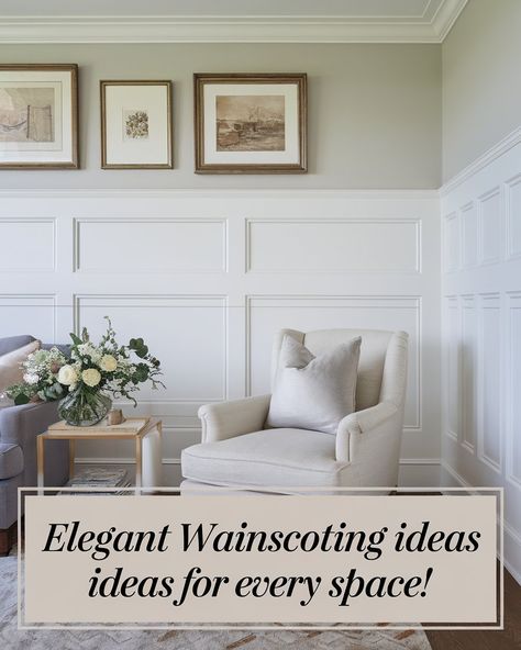 Want to add timeless charm to your home? ?? Discover Wainscoting Ideas for every room, including elegant Dining Room Wainscoting and creative Wainscoting Bathroom designs. Try DIY Wainscoting to match different Wainscoting Styles, or go bold with Board And Batten for a modern touch! #gg #homedesigninsider #wainscotingideas Full Wall Wainscoting Dining Room, Board And Batten With Picture Rail, Monochromatic Wainscoting, Cottage Core Wainscoting, Craftsman Style Wainscoting, Wood Wainscoting Ideas Living Room, Wall Wainscoting Ideas Bedroom, Transitional Wainscoting Ideas, Office Wainscoting Ideas