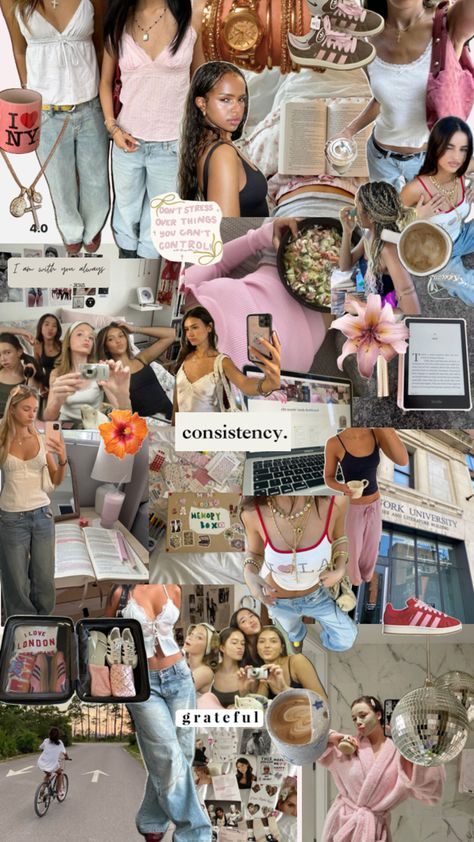 Personal Collage Ideas, That Girl Collage, It Girl Collage, Cute Collages, Mood Board Fashion Inspiration, Collage Wallpapers, Ipad Aesthetic, Collage Board, Patterns Wallpaper