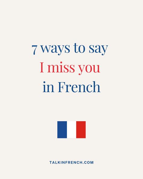 Share this with someone you miss a lot 💌 . . . #frenchlanguage #français #francais #french #learnfrench #learningfrench #frances #studyfrench #languages #learnlanguages #frenchcourse #frenchclass #frenchonline #vocabulaire #frenchvocabulary #frenchwords #frenchexpression #frenchlearning #love #paris #france #frenchquote #frenchlearners I Miss You In French, French Love Quotes, Goals 2023, Useful French Phrases, French Course, French Life, Study French, Other Ways To Say, Miss You Already