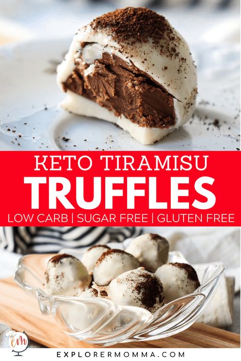 Tiramisu Truffles, Recipe For Tiramisu, Gluten Free Truffles, Low Carb Christmas Recipes, Keto Tiramisu, Gluten Free Tiramisu, Sugar Free White Chocolate, Low Carb Christmas, Espresso And Cream