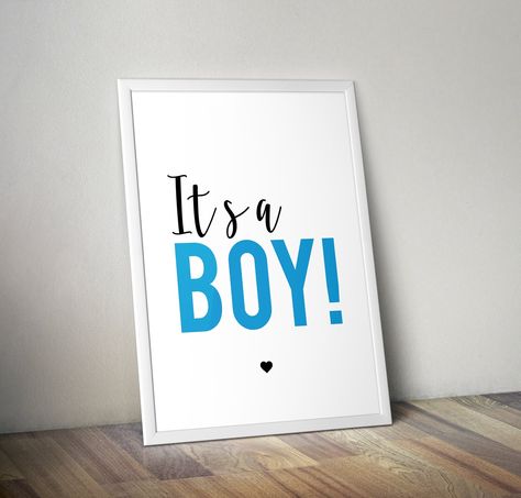 Printable Gender Reveal, Baby Boy Birthday Themes, Gender Reveal Signs, Diaper Party, It's A Boy Announcement, Baby Boy Quotes, Baby Boy Themes, Boy Sign, Boy Printable