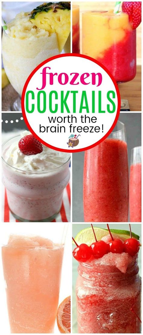 Frozen Fruit Alcohol Drinks, Blended Drinks Alcohol, Blended Cocktail Recipes, Frozen Alcoholic Drinks Recipes, Slushy Alcohol Drinks, Frozen Mixed Drinks, Alcoholic Drinks Vodka, Fruit Drinks Alcohol, Frozen Drinks Alcohol