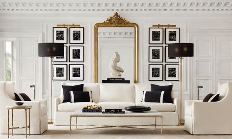 Restoration Hardware’s Decor Collections Align With The Biggest Runway Trends Craftsman Remodel, Style Salon, Glam Living Room, Interior Design Consultation, Studio Ideas, Living Room Inspo, Design Living, Restoration Hardware, Design Case