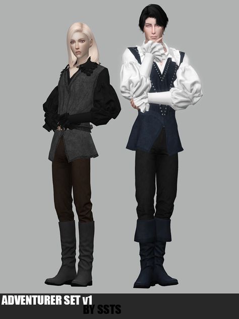 Sims 4 Game Packs, Medieval Clothing Men, Vampire Wedding, Medieval Outfit, Medieval Boots, Sims Medieval, Vampire Clothes, Medieval Clothes, Sims 4 Expansions